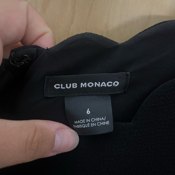Club Monaco Black Scalloped Mini Dress - Picture 3 of 3